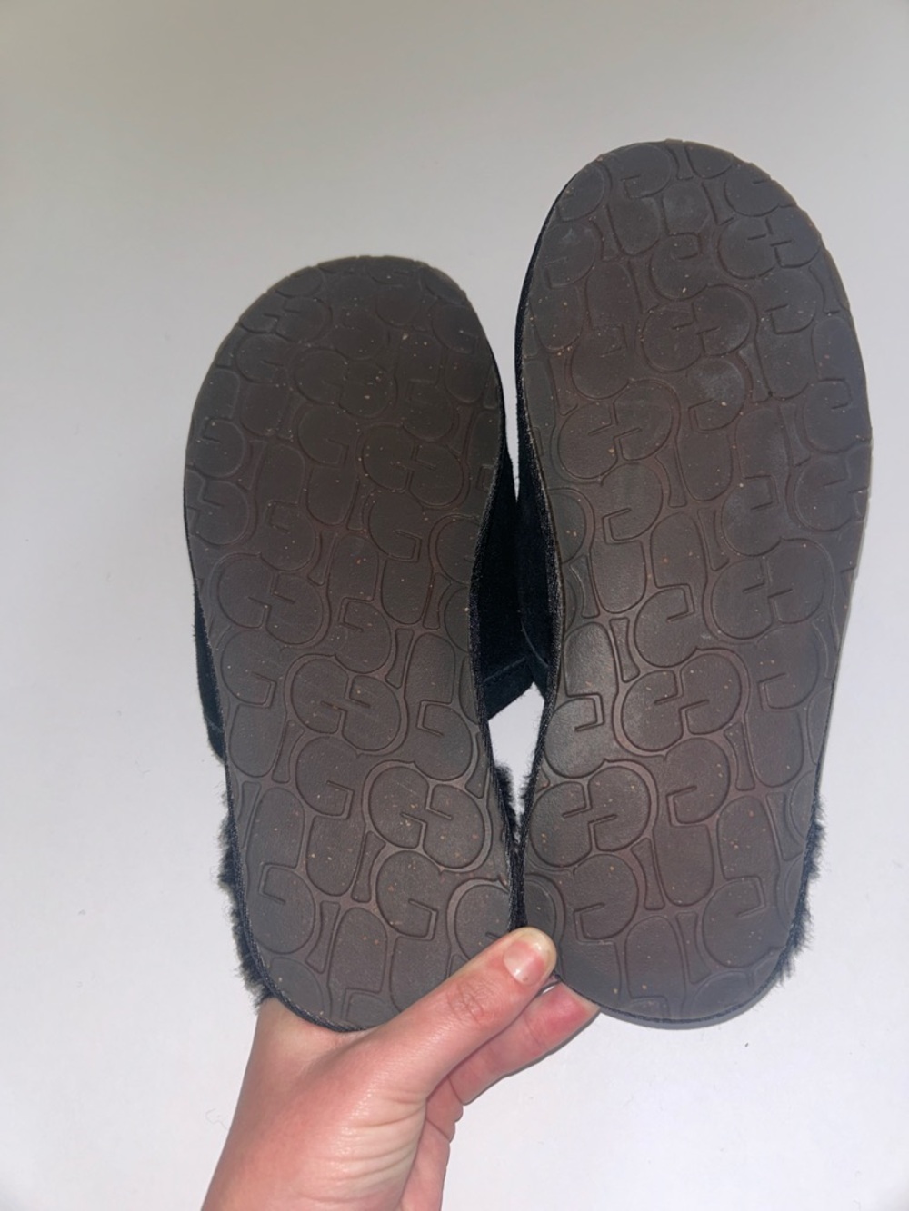 UGG Pearle Black Suede Shearling Mule Women’s Slippers - Picture 5 of 6